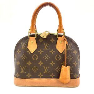 Louis Vuitton Alma BB Monogram No Shoulder Strap Leather Brown Handbag